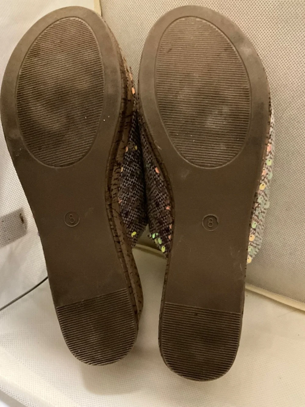 C Comfort Est. 1946 Iridescent Sequin Sparkle Slip-On Wedge Sandals
